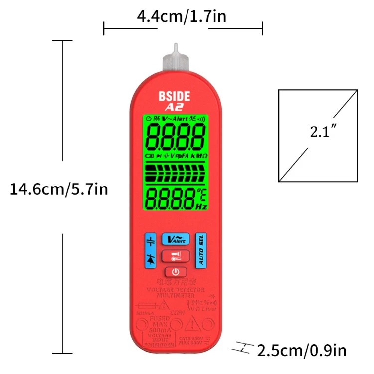 BSIDE A2 Charging Model Mini Digital Auto-Ranging Pencil Multimeter, Specification: Standard - Image 3