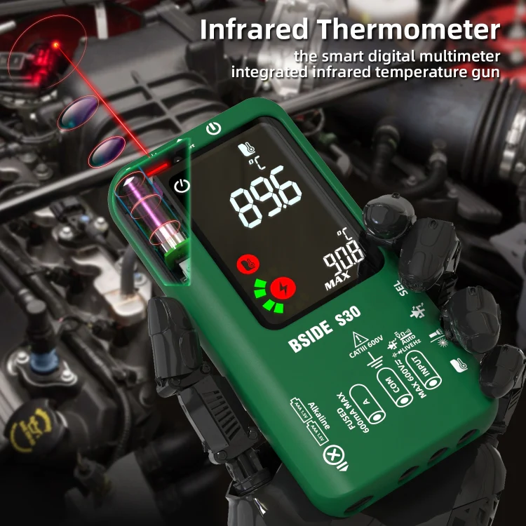 BSIDE S30 Smart Color Screen Infrared Temperature Measurement Multimeter(Black) - Image 10