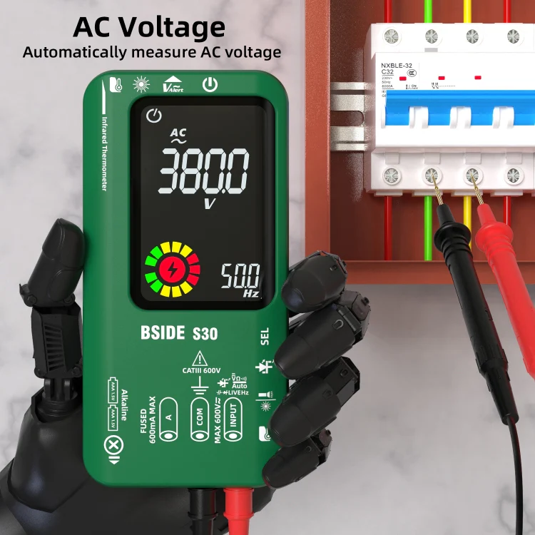 BSIDE S30 Smart Color Screen Infrared Temperature Measurement Multimeter(Green) - Image 6