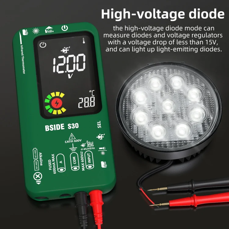 BSIDE S30 Smart Color Screen Infrared Temperature Measurement Multimeter(Red) - Image 8
