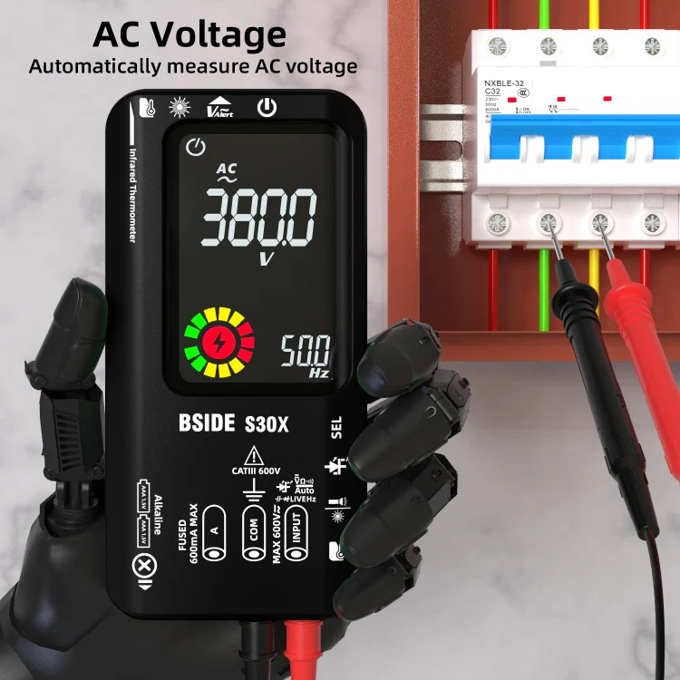 BSIDE S30X Smart Color Screen Infrared Temperature Measurement Multimeter(Black) - Image 3