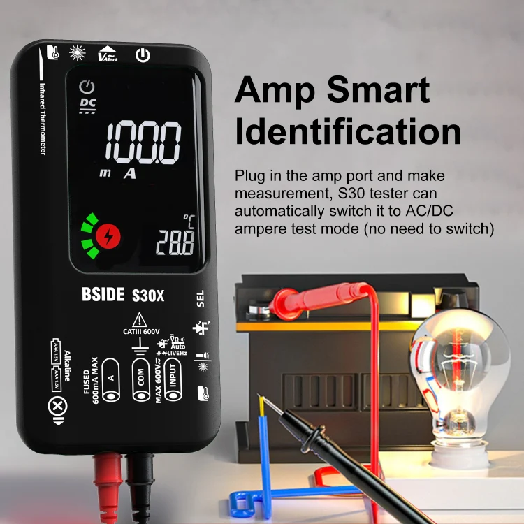 BSIDE S30X Smart Color Screen Infrared Temperature Measurement Multimeter(Black) - Image 4