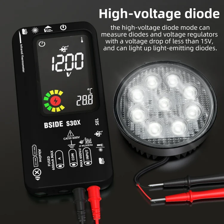 BSIDE S30X Smart Color Screen Infrared Temperature Measurement Multimeter(Black) - Image 5