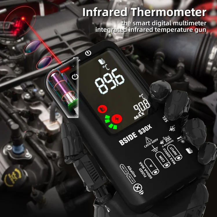 BSIDE S30X Smart Color Screen Infrared Temperature Measurement Multimeter(Black) - Image 7