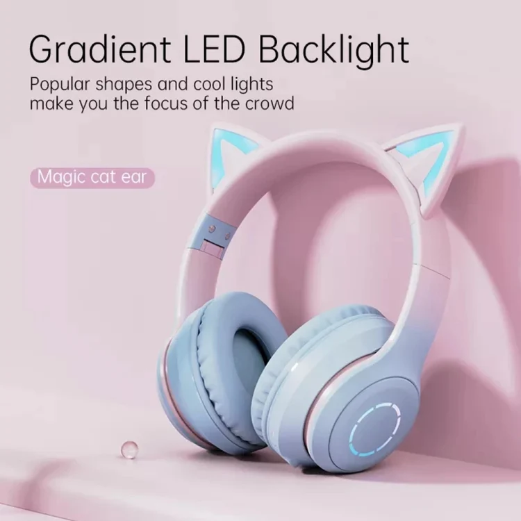BT029C RGB Dual Modes Cat Ear Wireless Bluetooth Headphone(Pink) - Image 4