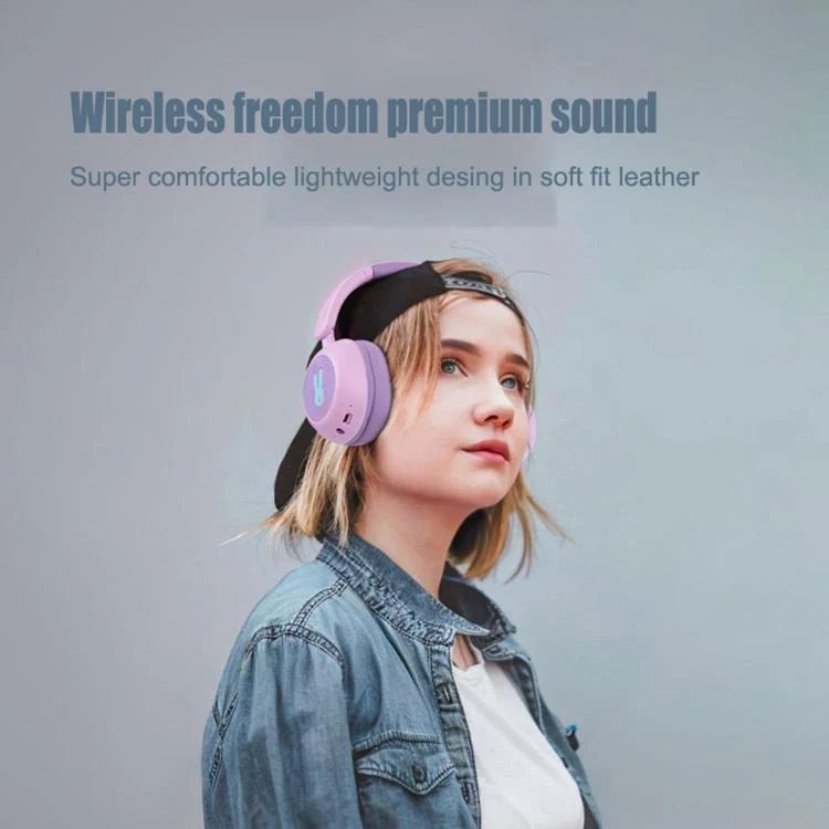 BT08C Bluetooth Wireless Full-Cover Headphone for Children(Blue) - Image 5