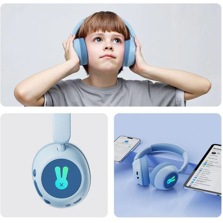 BT08C Bluetooth Wireless Full-Cover Headphone for Children(Grey) - Image 8