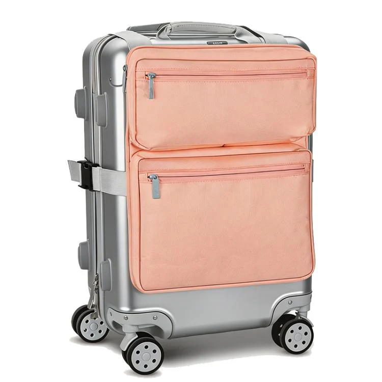 BUBM Luggage Attachment Organizer Bag Multifunctional Travel Bag External Laptop Sleeve for 16 inch Notebook(Apricot)