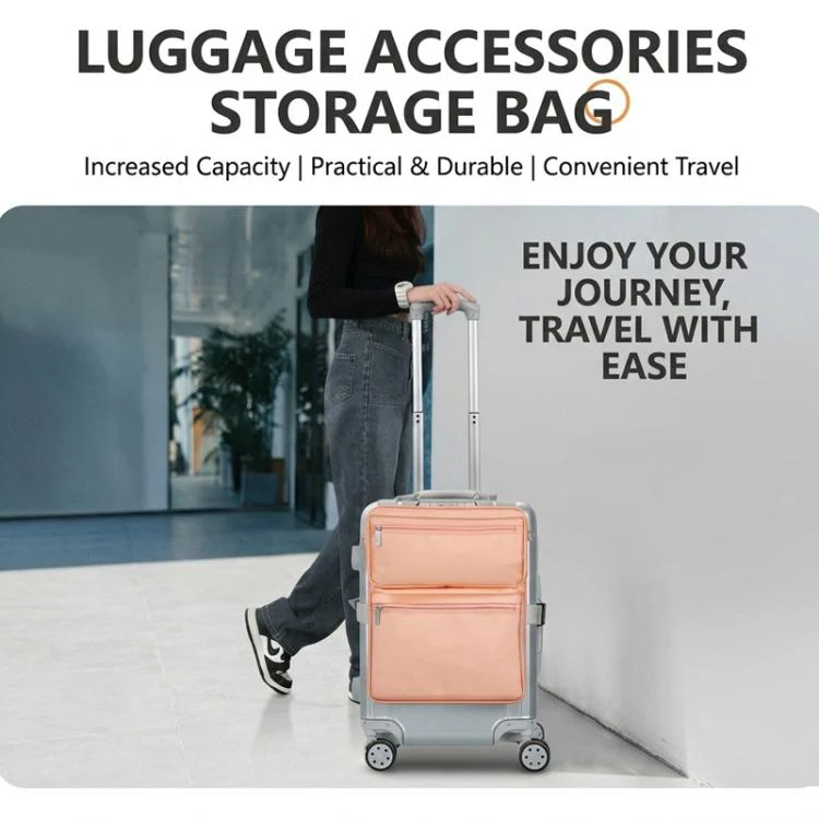 BUBM Luggage Attachment Organizer Bag Multifunctional Travel Bag External Laptop Sleeve for 16 inch Notebook(Apricot) - Image 2