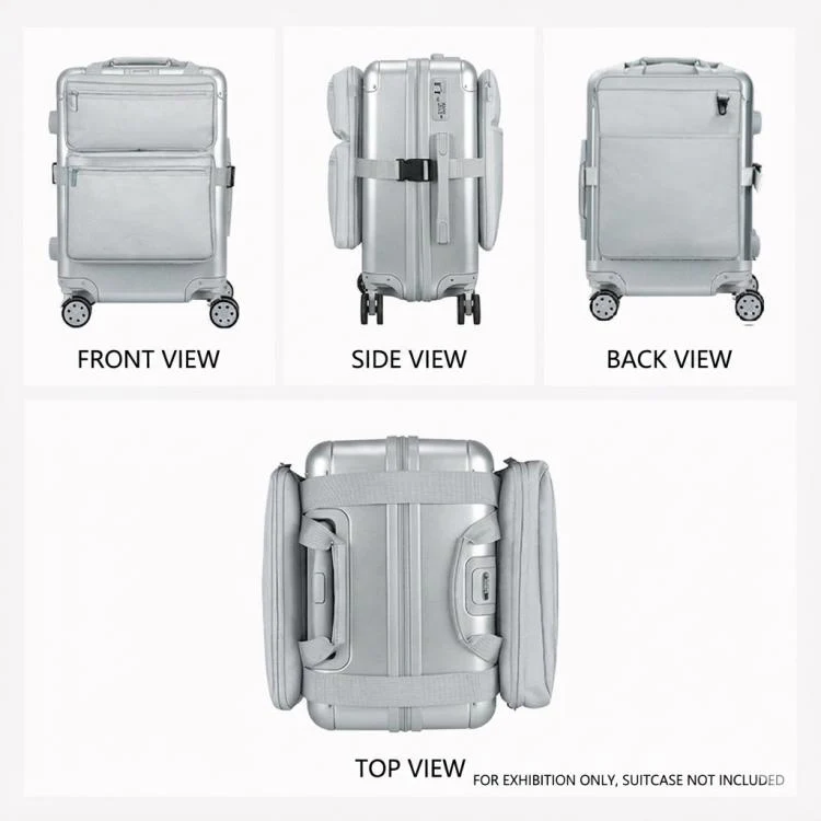 BUBM Luggage Attachment Organizer Bag Multifunctional Travel Bag External Laptop Sleeve for 16 inch Notebook(Apricot) - Image 5