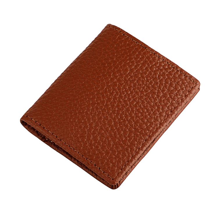 Buckle Storage Top-grain Cowhide Coin Purse(Caramel)