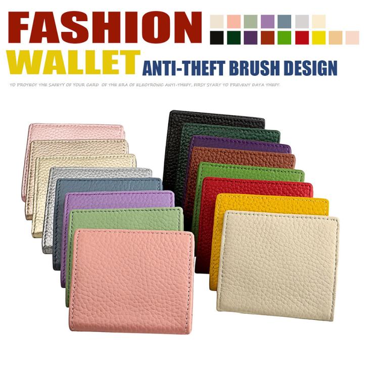 Buckle Storage Top-grain Cowhide Coin Purse(Caramel) - Image 2