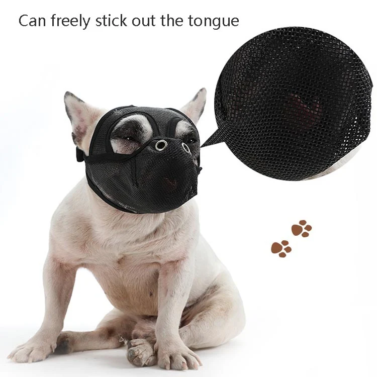 Bulldog Mouth Cover Flat Face Dog Anti-Eat Anti-Bite Drinkable Water Mouth Cover L(Grey Orange) - Image 5