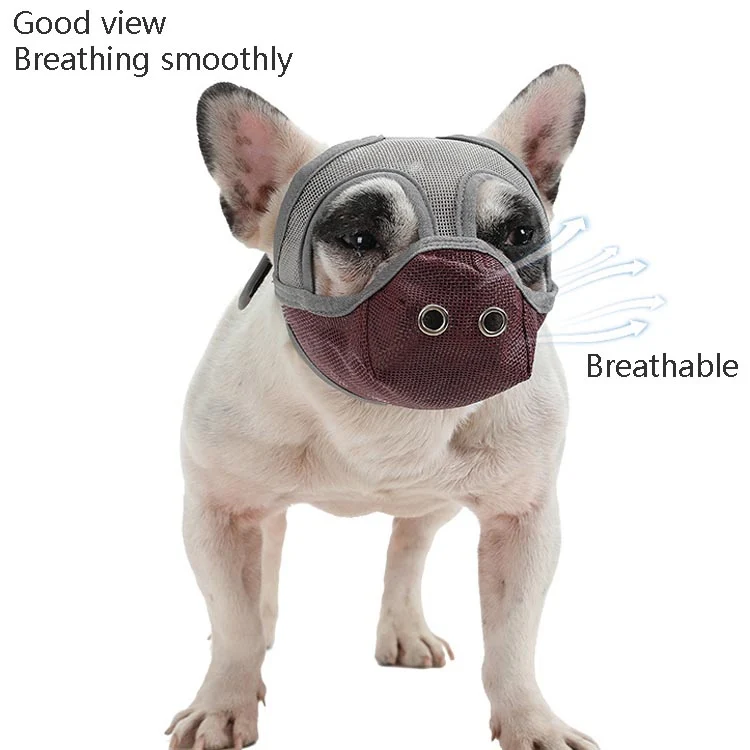 Bulldog Mouth Cover Flat Face Dog Anti-Eat Anti-Bite Drinkable Water Mouth Cover L(Grey Orange) - Image 6