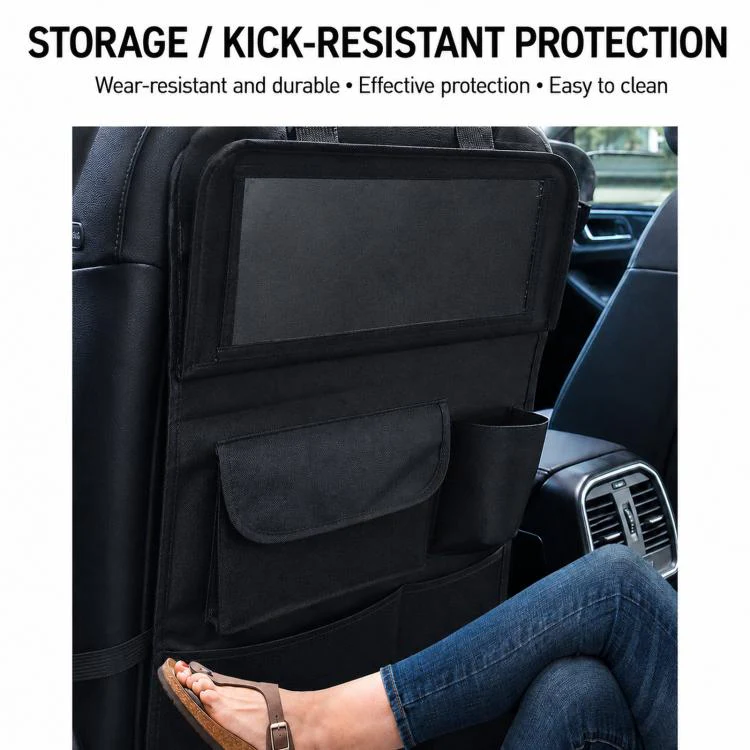 BY-1608 Oxford Cloth Car Seat Back Storage Bag Foldable Vehicle Dining Table Backseat Organizer - Image 4