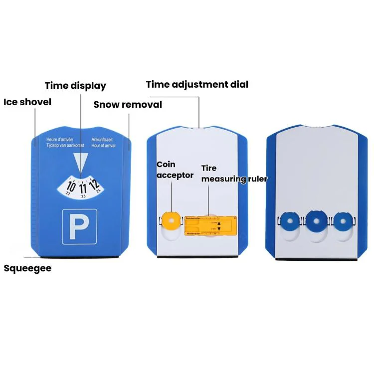 BY-1865 European Car Temporary Parking Sign Snow Shovel Multifunctional Parking Timer, Style: 1 Coin + Tread Scale - Image 4