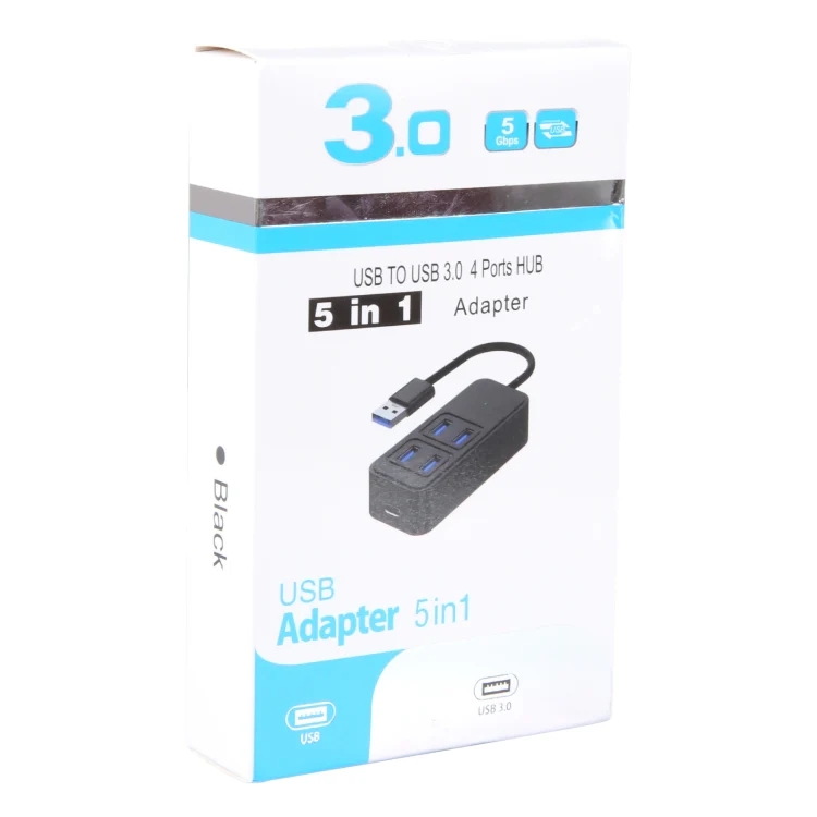 BYL-1901U 5 in 1 USB to USB3.0x4+USB-C / Type-C HUB Adapter - Image 5