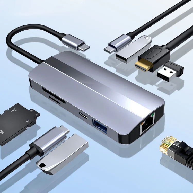 BYL-2206 9 in 1 USB-C / Type-C to USB Multifunctional Docking Station HUB Adapter - Image 2