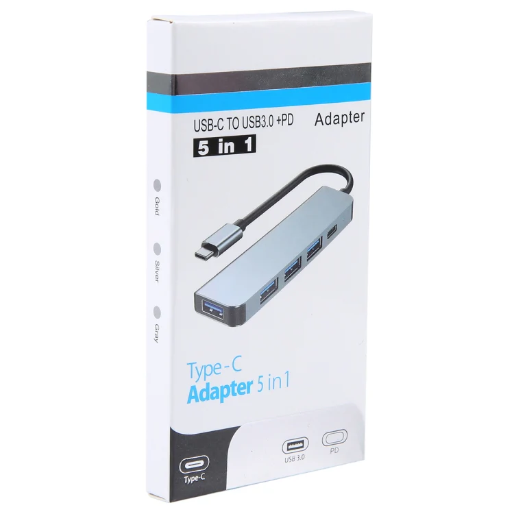 BYL-2301T 5 in 1 USB-C / Type-C to USB Multifunctional Docking Station HUB Adapter - Image 4