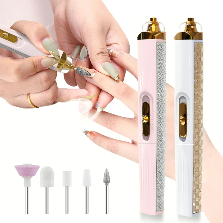 BZX5 5 In 1 USB Nail Polisher Peeling Manicure(Silver White) - Image 2