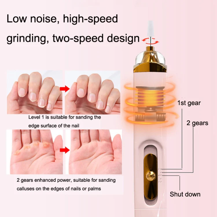BZX5 5 In 1 USB Nail Polisher Peeling Manicure(Silver White) - Image 4