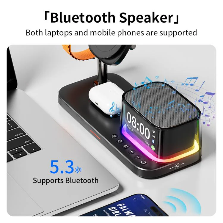 C09 Plus 5 in 1 Magnetic Wireless Charger(Black) - Image 4