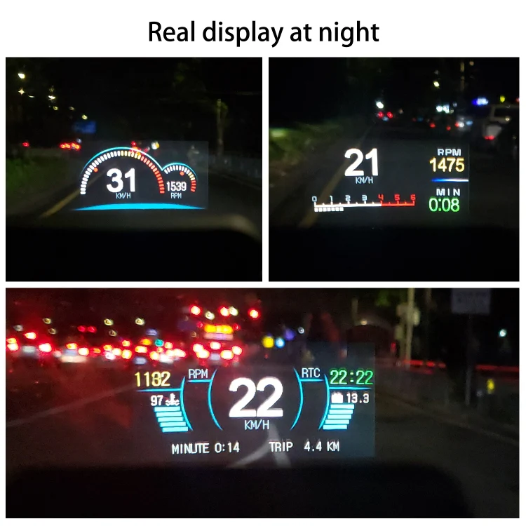 C1 OBD2 + GPS Mode Car HUD Head-up Display Compass / Speed / Water Temperature / Voltage Display / Speed Alarm / Fault Alarm - Image 10