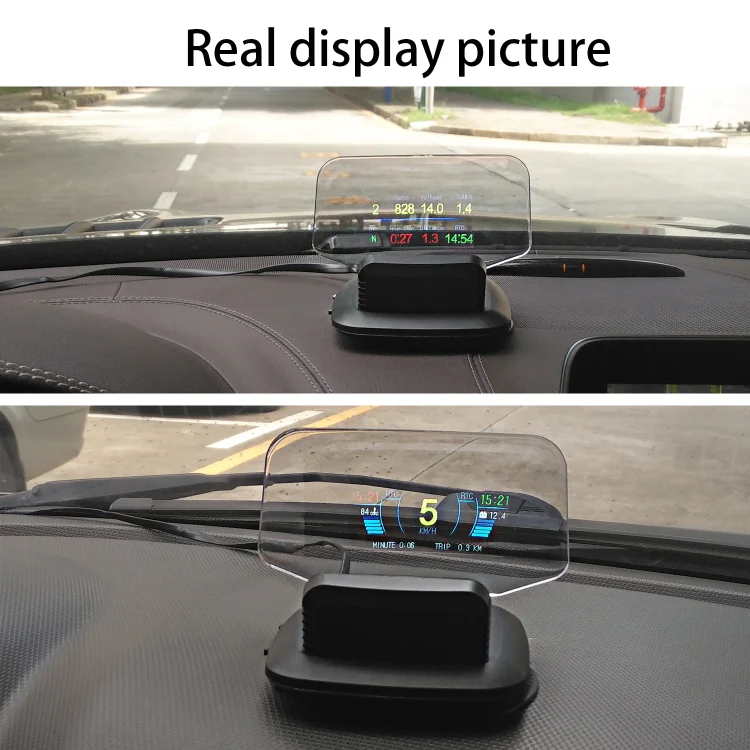 C1 OBD2 + GPS Mode Car HUD Head-up Display Compass / Speed / Water Temperature / Voltage Display / Speed Alarm / Fault Alarm - Image 11
