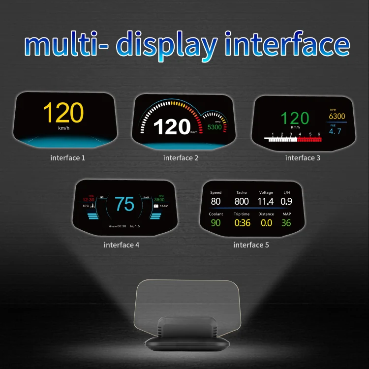 C1 OBD2 + GPS Mode Car HUD Head-up Display Compass / Speed / Water Temperature / Voltage Display / Speed Alarm / Fault Alarm - Image 2