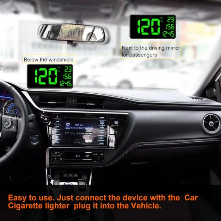 C1090 6.2 inch HUD Car Head-up Display GPS Car Universal Mileage Speed Meter Speeding Alarm / GPS Satellite Speed Measurement(Black) - Image 3