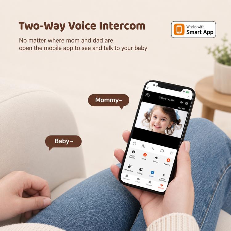 C11 2MP Wireless Wi-Fi Baby Monitor Care Camera, Plug Type:AU Plug(Blue) - Image 10