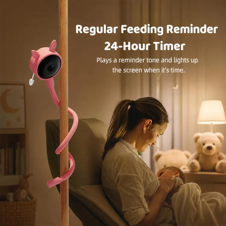 C11 2MP Wireless Wi-Fi Baby Monitor Care Camera, Plug Type:AU Plug(Pink) - Image 11