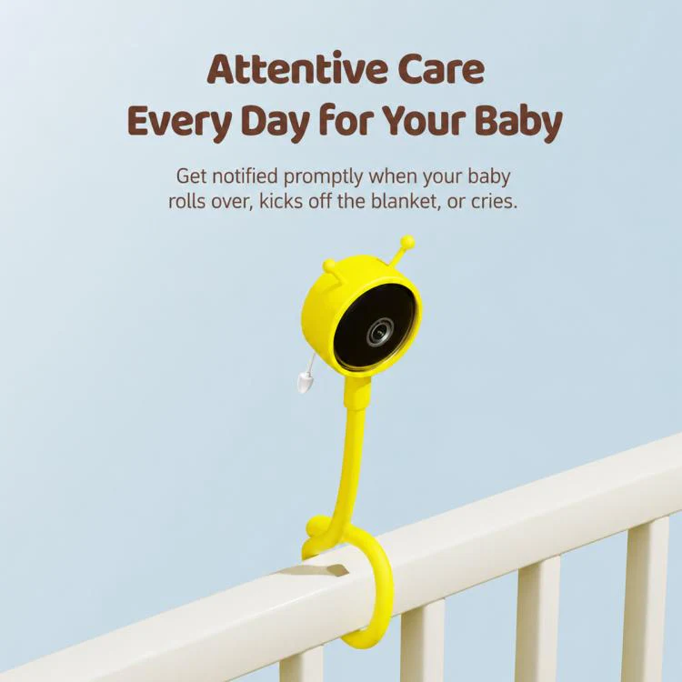 C11 2MP Wireless Wi-Fi Baby Monitor Care Camera, Plug Type:AU Plug(Yellow) - Image 9