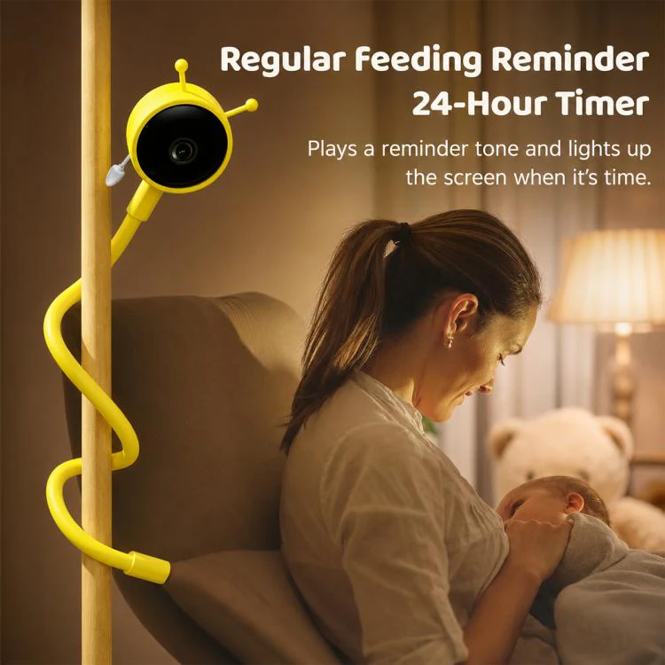 C11 2MP Wireless Wi-Fi Baby Monitor Care Camera, Plug Type:UK Plug(Yellow) - Image 11