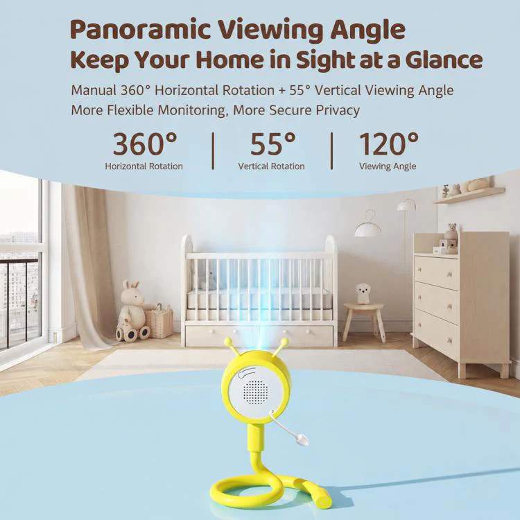 C11 2MP Wireless Wi-Fi Baby Monitor Care Camera, Plug Type:UK Plug(Yellow) - Image 8
