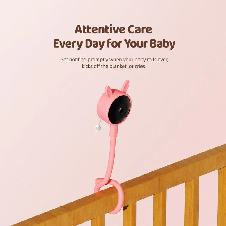 C11 2MP Wireless Wi-Fi Baby Monitor Care Camera, Plug Type:US Plug(Pink) - Image 9