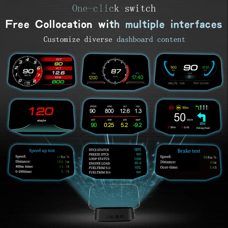 C2 Car HUD Head-up Display GPS Digital Meter Water Temperature / Voltage / Speed - Image 5