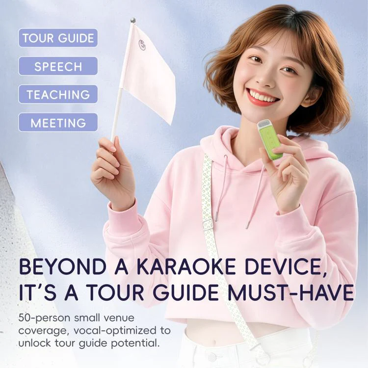 C22 Portable Karaoke Wireless Speaker with Microphone and Shoulder Strap(Green) - Image 3