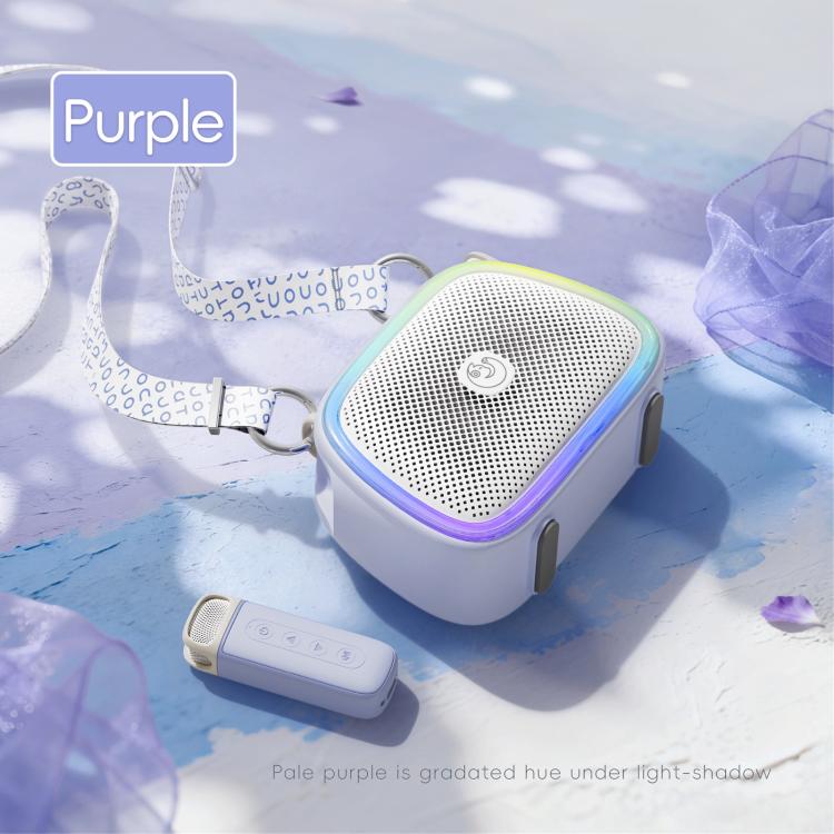 C22 Portable Karaoke Wireless Speaker with Microphone and Shoulder Strap(Purple)