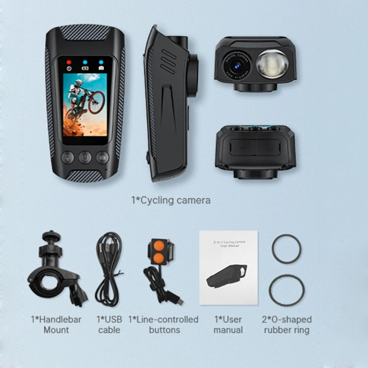 C3 Pro 2 inch IPS Color Screen IPX5 Waterproof Video Recording Lighting Cycling Camera(Black) - Image 6