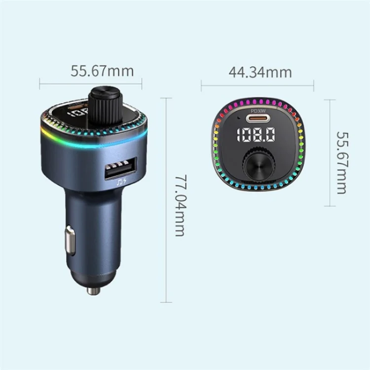 C58 Car MP3 Music Player Type-C + USB Car Charger Bluetooth Adapter FM Transmitter - Image 10