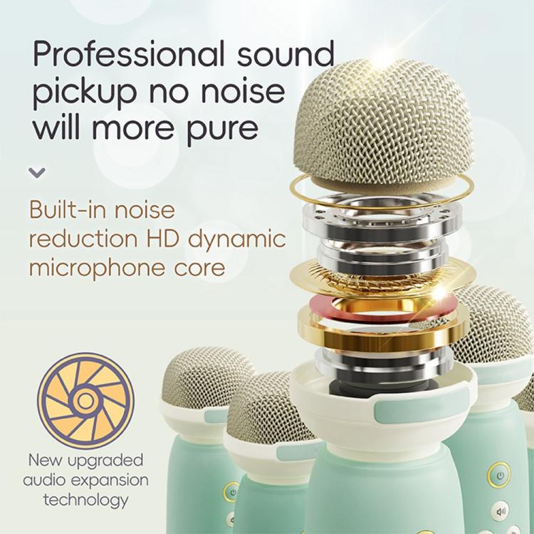 C60 Mini Bluetooth-compatible Karaoke Speaker with Piano Keyboard and Wireless Microphone(Pale Green) - Image 5