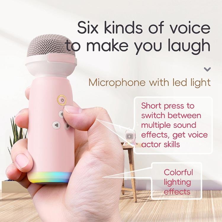 C60 Mini Bluetooth-compatible Karaoke Speaker with Piano Keyboard and Wireless Microphone(Pink) - Image 8