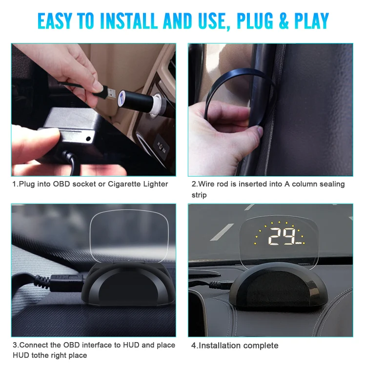 C700S OBD2 + GPS Mode Car HUD Head-up Display Fault Alarm - Image 5