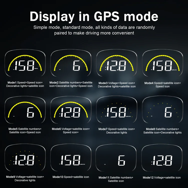 C700S OBD2 + GPS Mode Car HUD Head-up Display Fault Alarm - Image 6