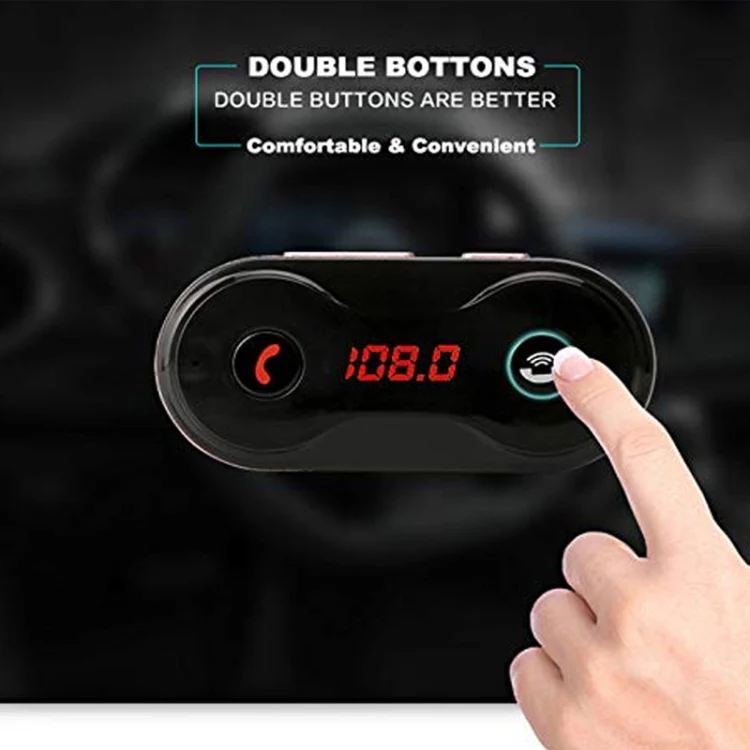 C8 Car Wireless FM Transmitter Modulator Bluetooth Charger Kit AUX Hands Free Mini MP3 Music Player - Image 4