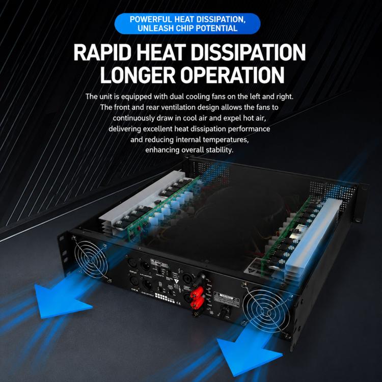 CA18 2400W Stage Dual-Channel Pure Audio Power Amplifier(EU Plug) - Image 8