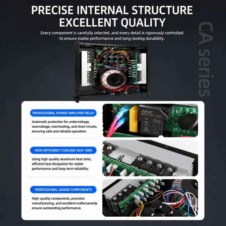 CA18 2400W Stage Dual-Channel Pure Audio Power Amplifier(US Plug) - Image 7