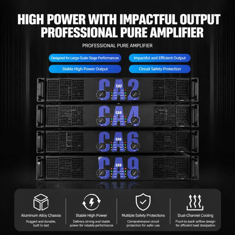CA20 2800W Stage Dual-Channel Pure Audio Power Amplifier(EU Plug) - Image 4