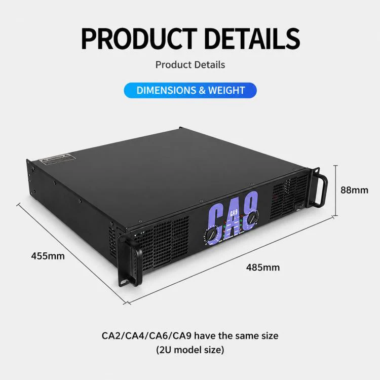 CA4 1000W Stage Dual-Channel Pure Audio Power Amplifier(UK Plug) - Image 13